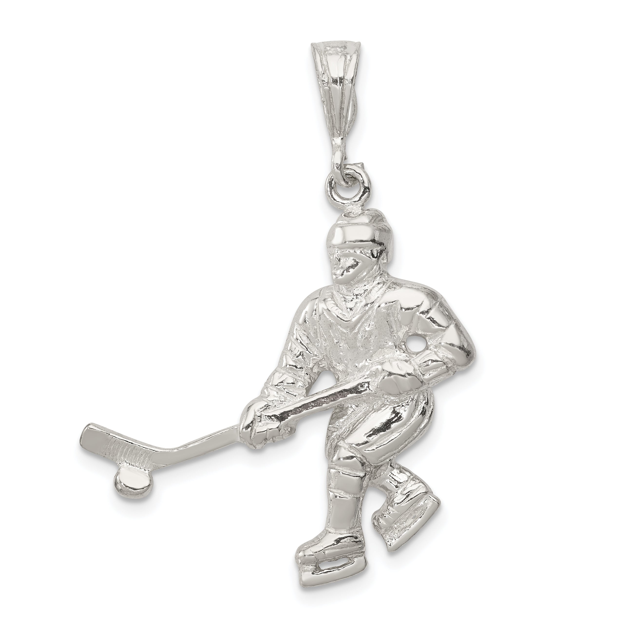 Sterling Silver Hockey Player Charm