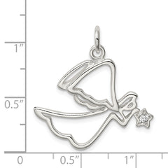 Sterling Silver CZ Angel Pendant