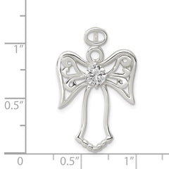 Sterling Silver CZ Angel Pendant