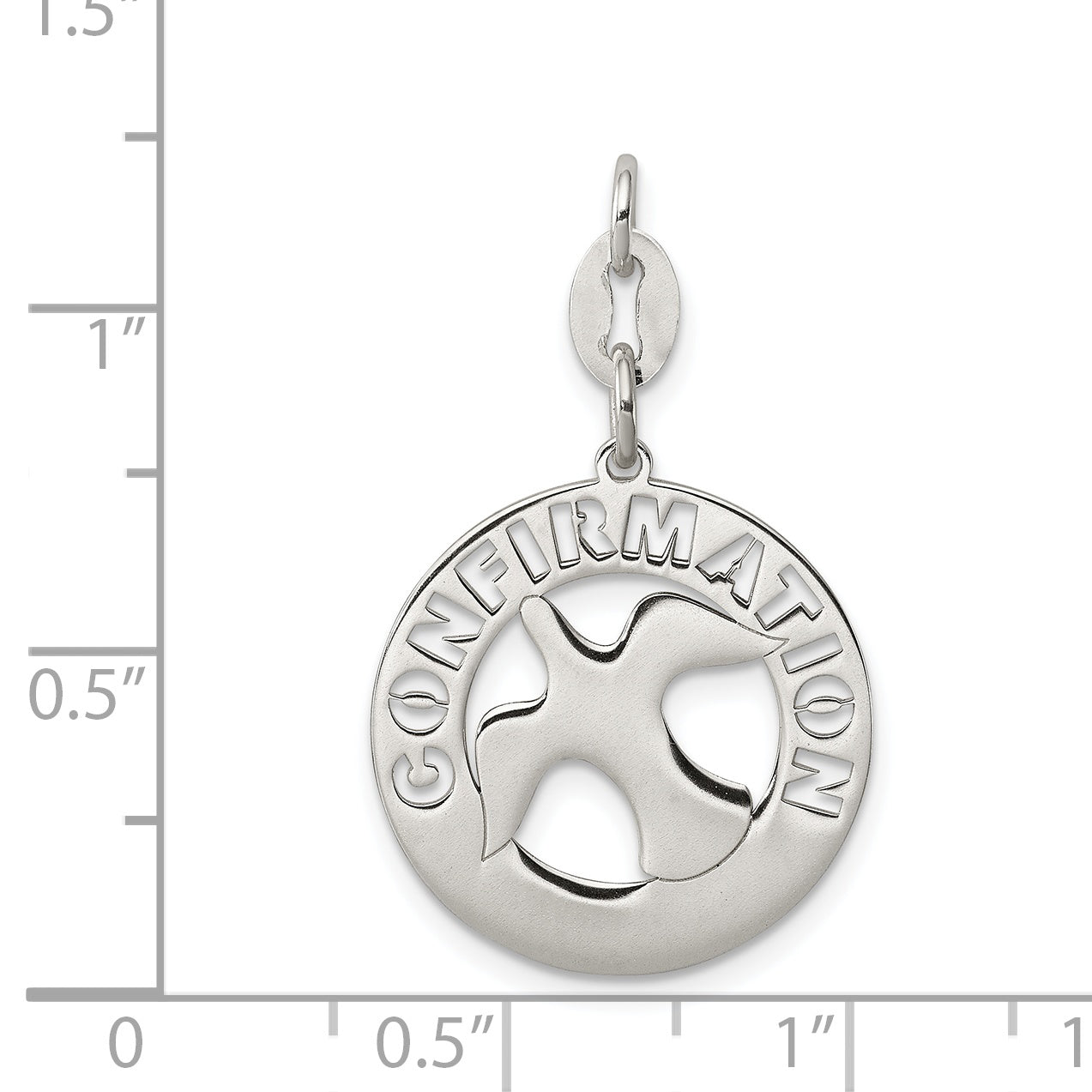 Sterling Silver 925 Confirmation Dove Charm Polished Anti-Tarnish Design