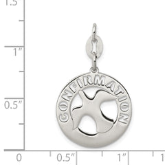 Sterling Silver 925 Confirmation Dove Charm Polished Anti-Tarnish Design