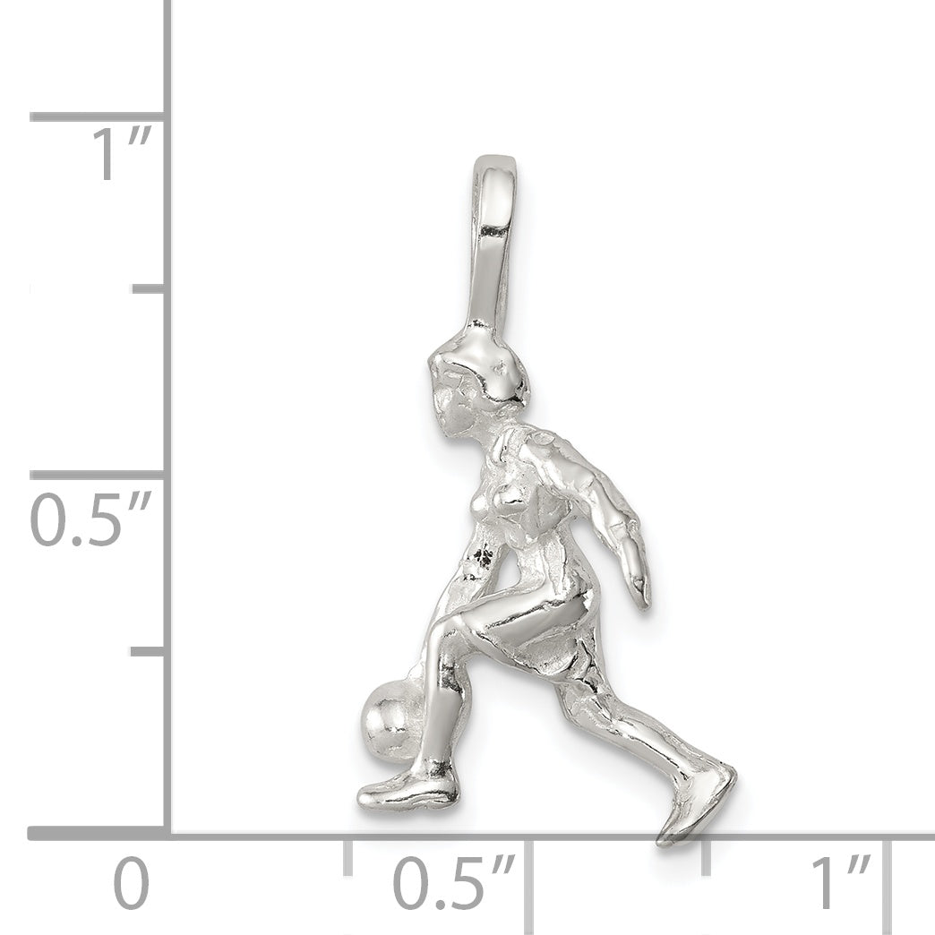 Sterling Silver Lady Bowler Charm