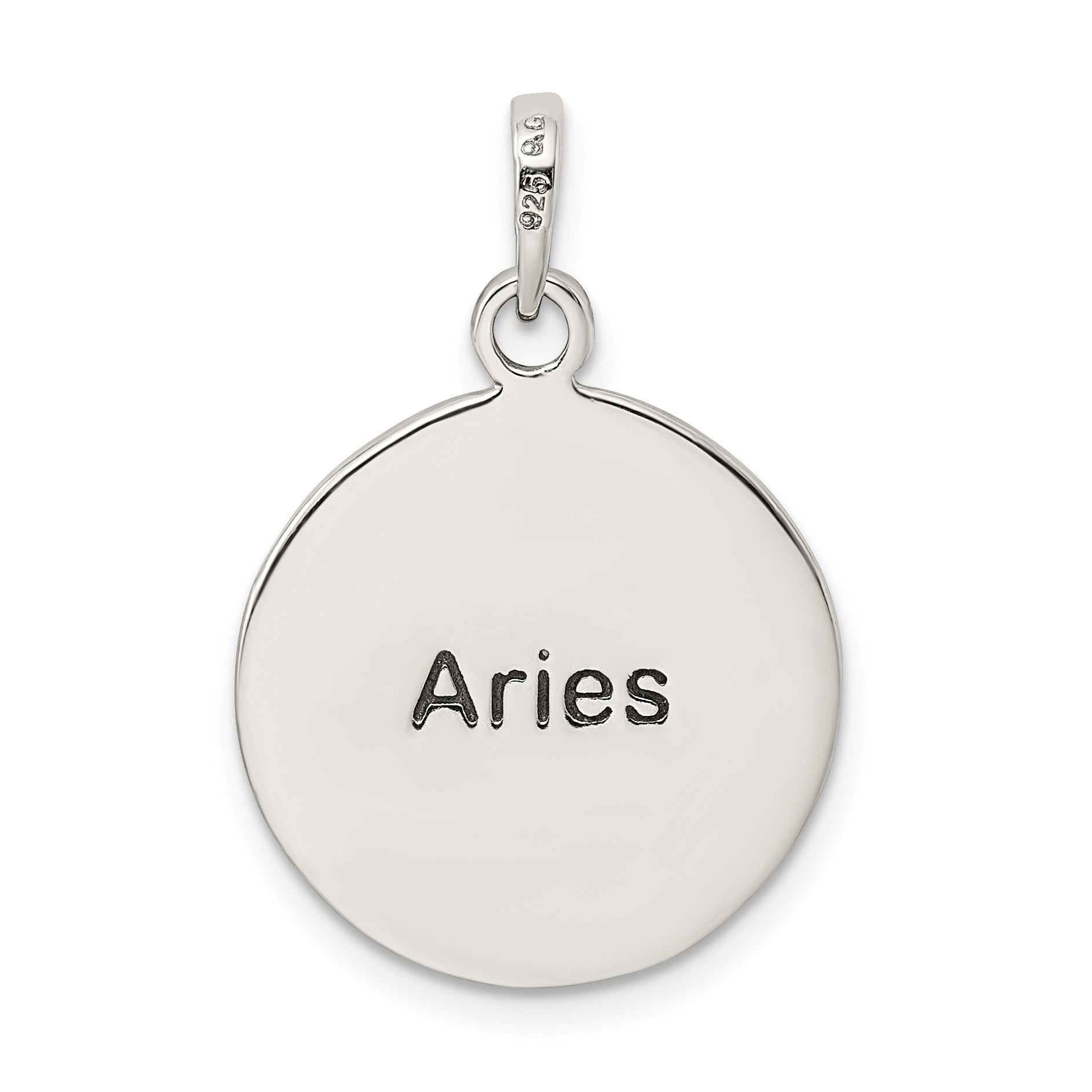 Sterling Silver 925 Aries Zodiac Pendant with Antique Finish