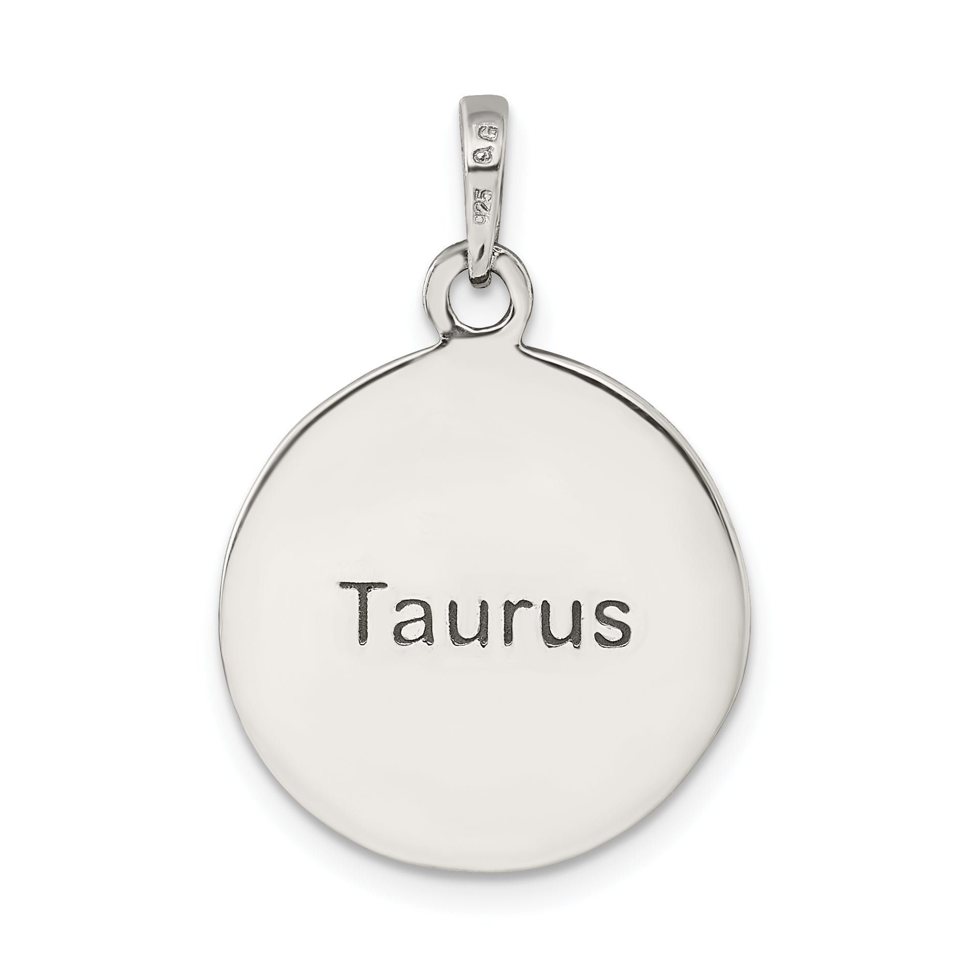 Sterling Silver 925 Taurus Zodiac Pendant with Antique Polished Finish