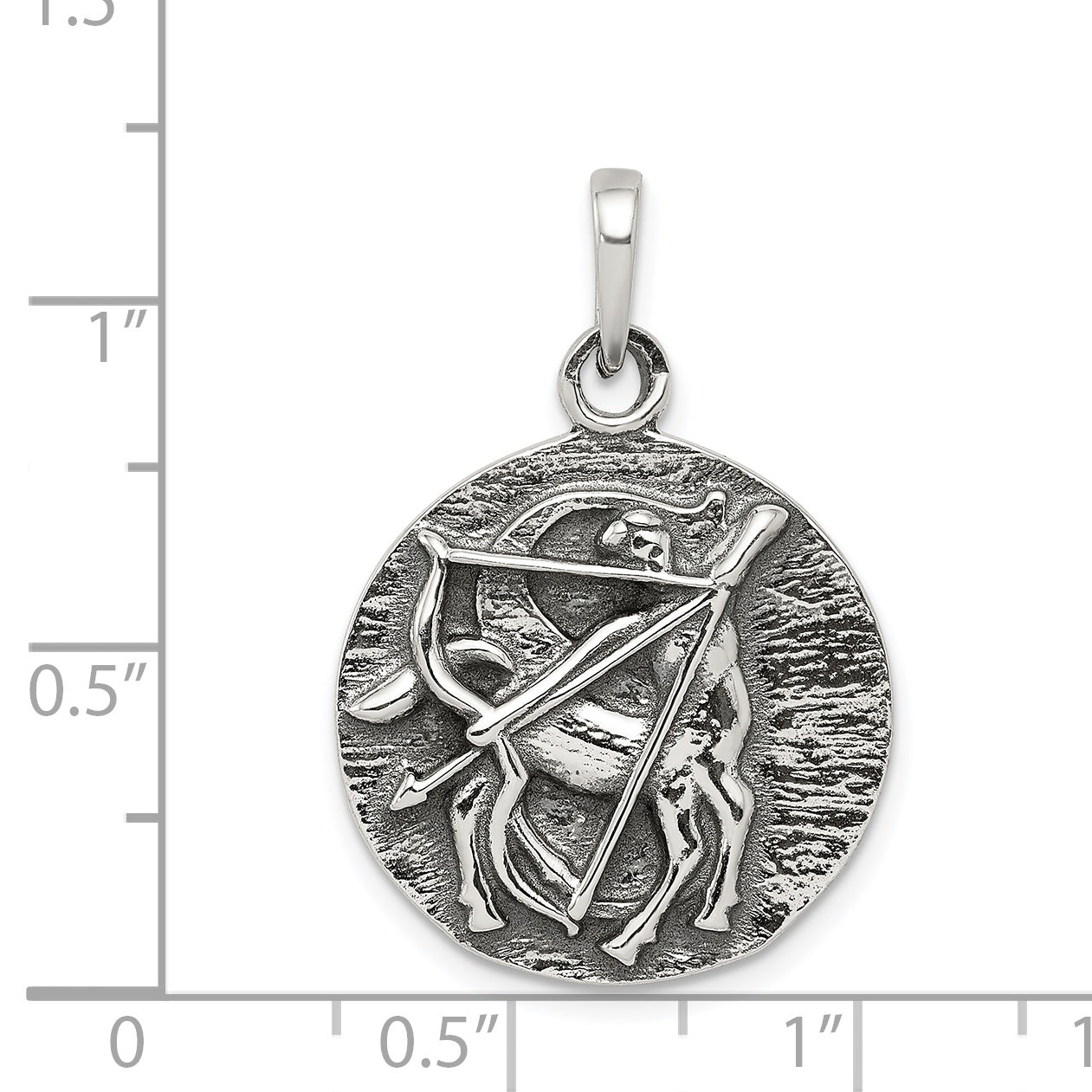 Sterling Silver 925 Zodiac Pendant with Polished Antique Finish