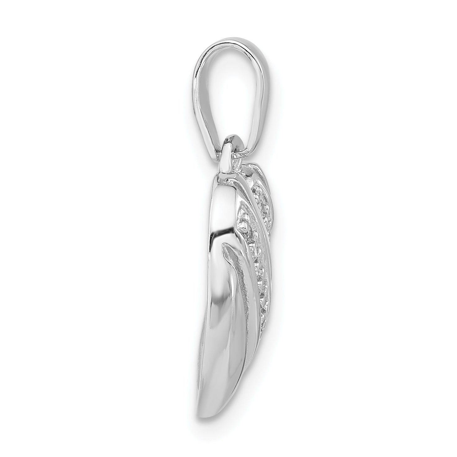 Sophia Jewelers Elegant Sterling Silver Rhodium Plated CZ Heart Pendant