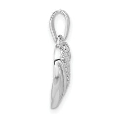 Sophia Jewelers Elegant Sterling Silver Rhodium Plated CZ Heart Pendant