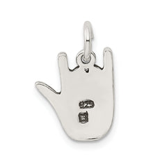 Sterling Silver Antiqued Sign Language Charm