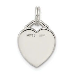 Sterling Silver 925 Heart Pendant with Polished Anti-Tarnish Finish