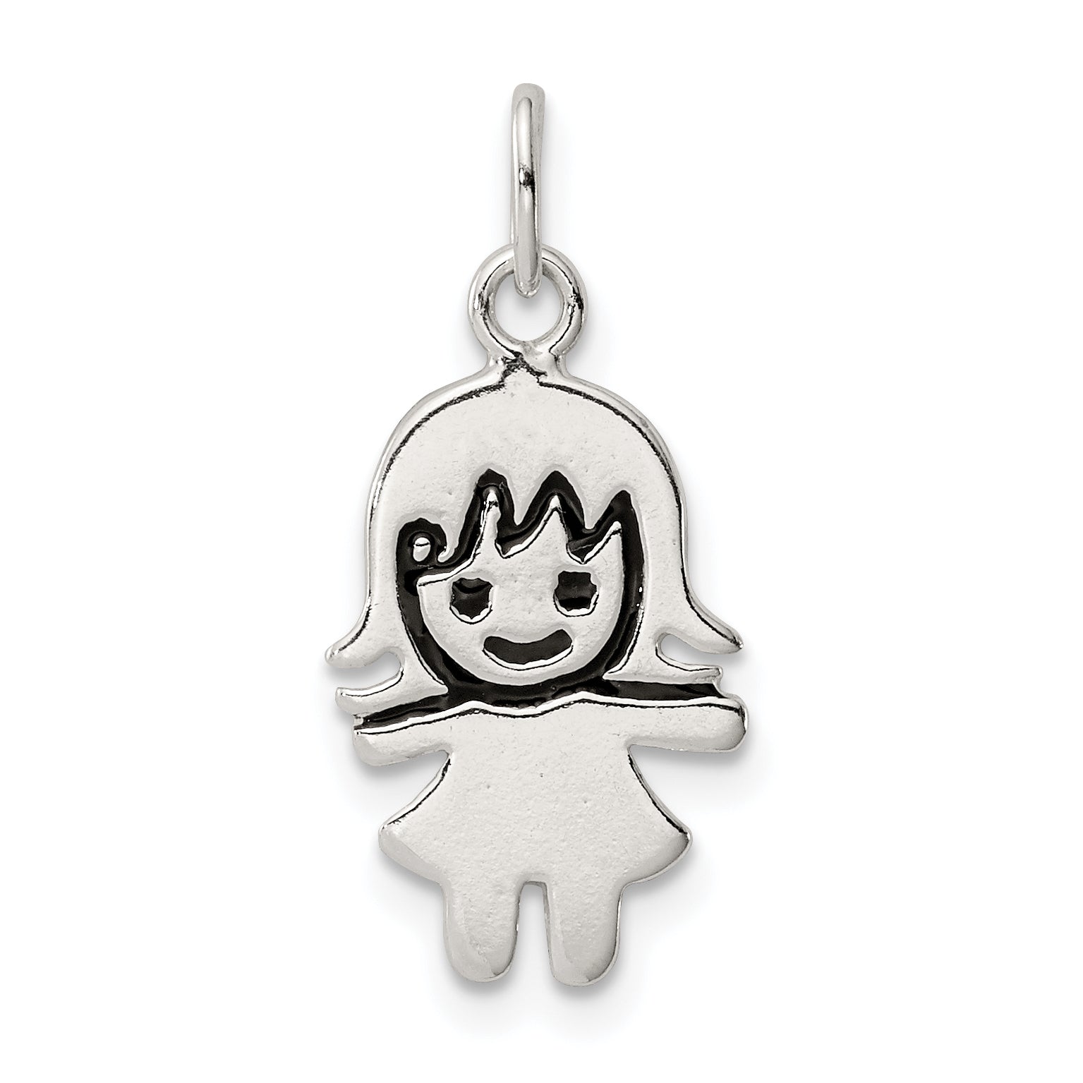 Sterling Silver Enameled Girl Charm