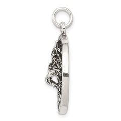 925 Sterling Silver Tree Charm with Polished Finish  Vintage Inspired