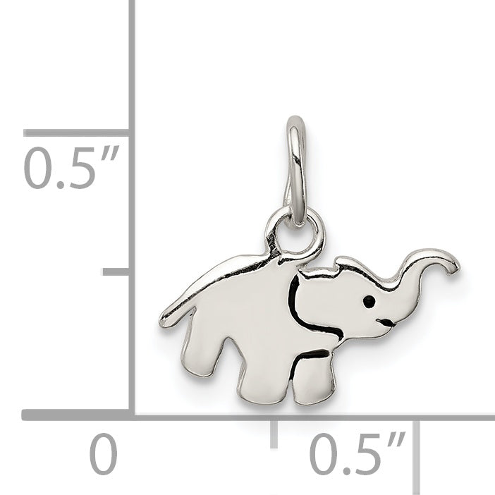 Sterling Silver Enameled Elephant Charm