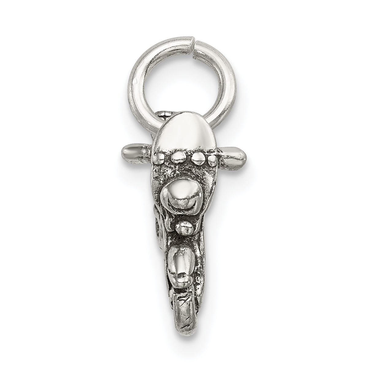 Sophia Jewelers 925 Sterling Silver Antiqued 3D Motorcycle Charm Pendant