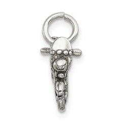 Sophia Jewelers 925 Sterling Silver Antiqued 3D Motorcycle Charm Pendant