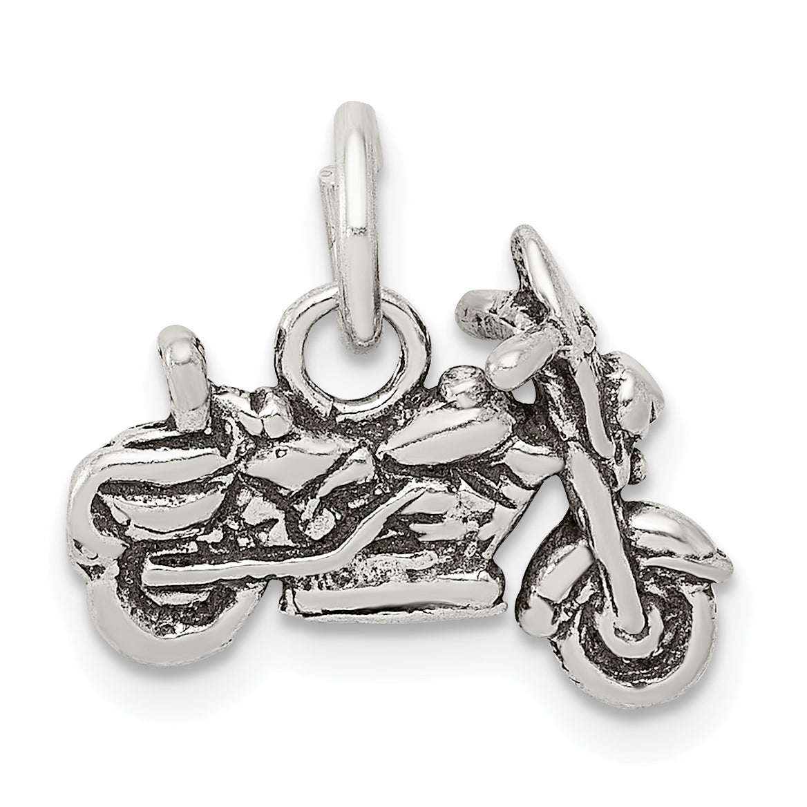 Sterling Silver Antiqued Motorcycle Charm