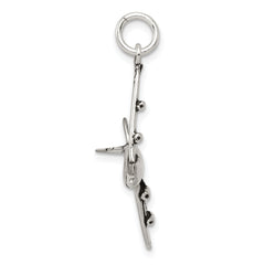 Sophia Jewelers Sterling Silver 925 Antiqued 3D Airplane Charm for Men