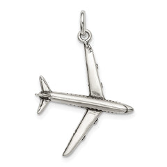 Sterling Silver Antiqued Airplane Charm