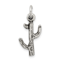 Sterling Silver Antiqued Cactus Charm