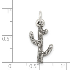 Sterling Silver Antiqued Cactus Charm