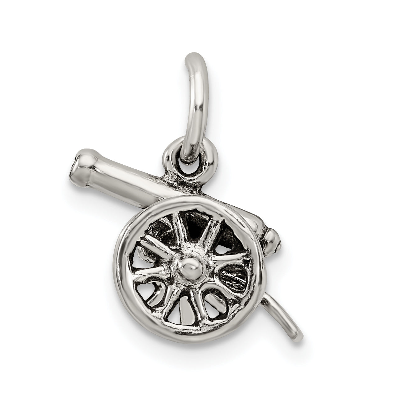 Sterling Silver Antiqued Cannon Charm