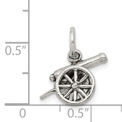 Sterling Silver Antiqued Cannon Charm