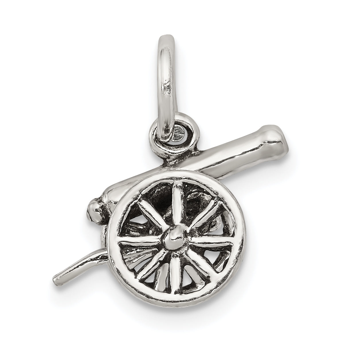 Sterling Silver Antiqued Cannon Charm