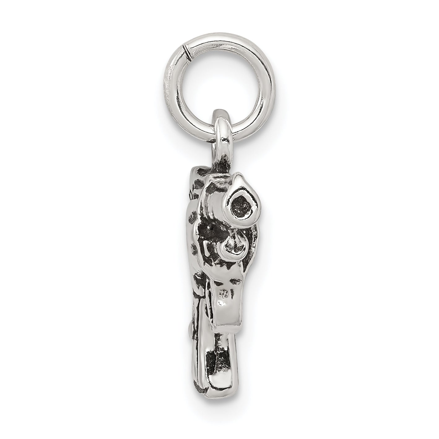 Sterling Silver Antiqued Pistol Charm