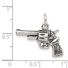 Sterling Silver Antiqued Pistol Charm