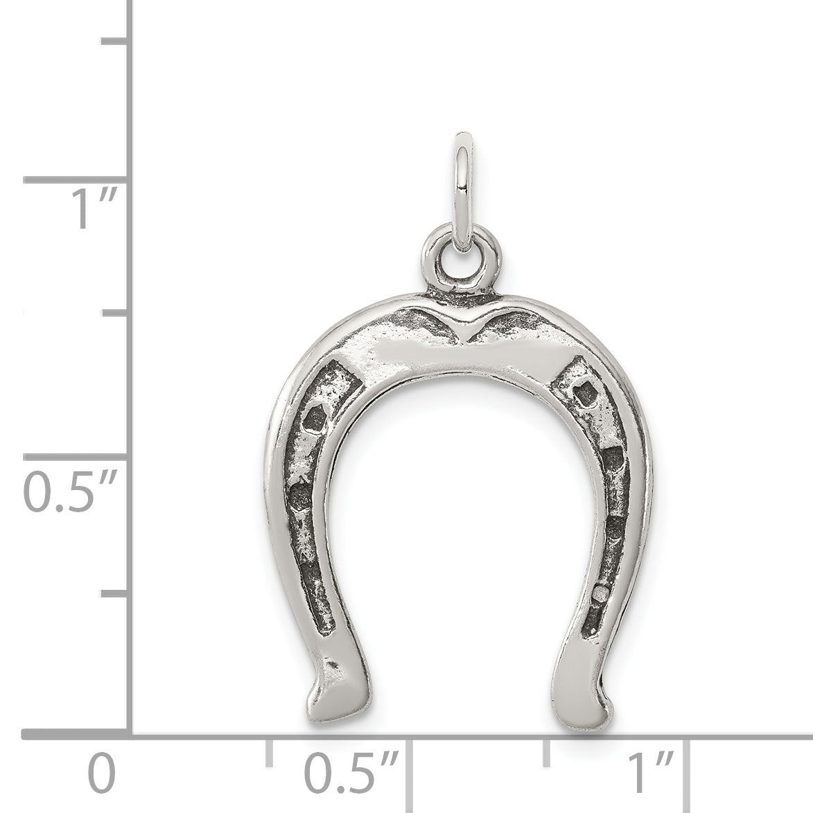 Sophia Jewelers Antiqued Sterling Silver Horseshoe Charm Pendant for Men