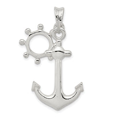 Sterling Silver Polished Anchor Pendant