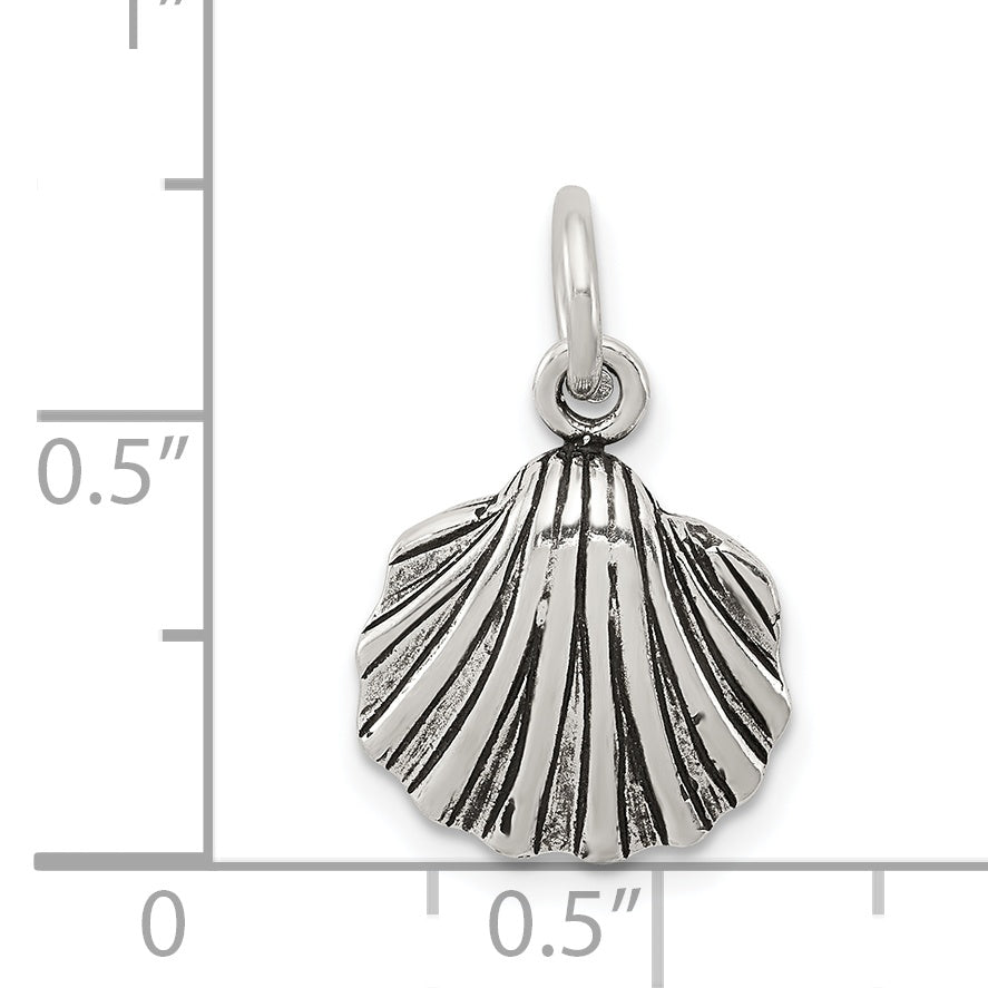 Sophia Jewelers Sterling Silver Antiqued Seashell Charm Vintage Elegance