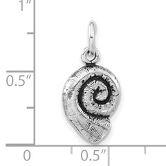 Sophia Jewelers 925 Sterling Silver 3D Antiqued Seashell Charm