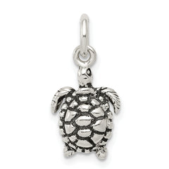 Sterling Silver Antiqued Turtle Charm