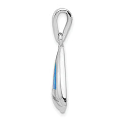 Sophia Jewelers Sterling Silver Opal Sailboat Pendant with Rhodium Polish