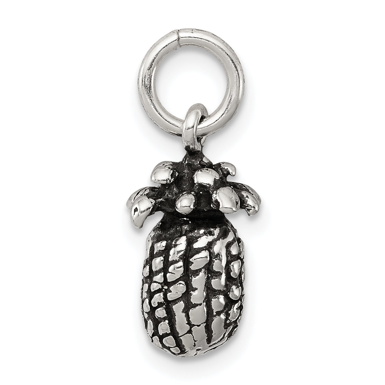 Sophia Jewelers Antique 3D Sterling Silver Pineapple Charm Pendant