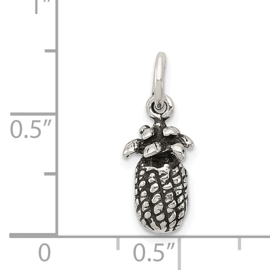 Sophia Jewelers Antique 3D Sterling Silver Pineapple Charm Pendant