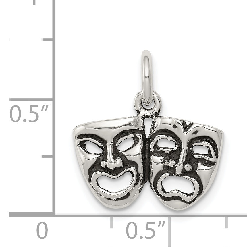 Sterling Silver Antiqued Comedy/Tragedy Face Charms