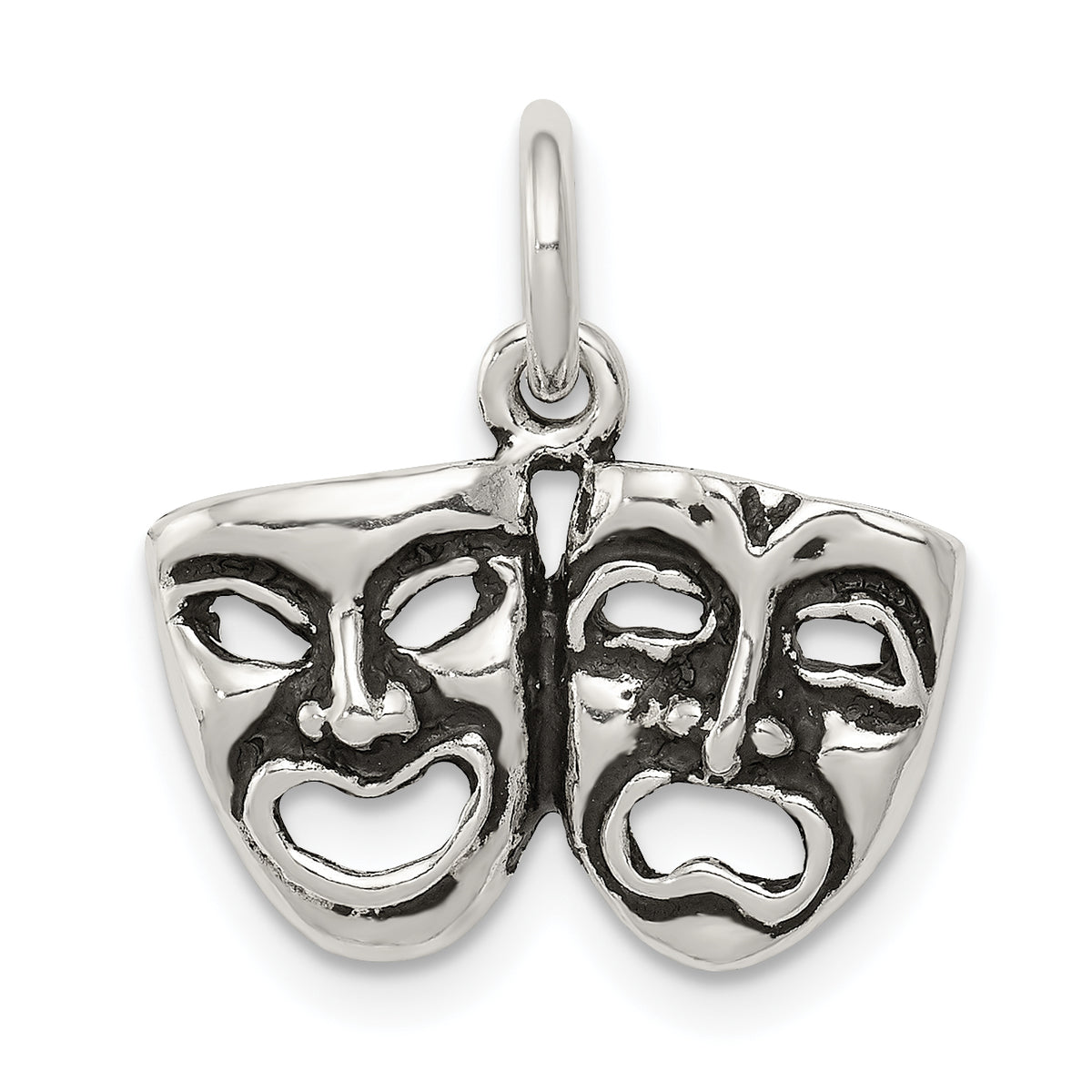 Sterling Silver Antiqued Comedy/Tragedy Face Charms