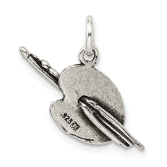 Sterling Silver Antiqued Artist Palette Charm