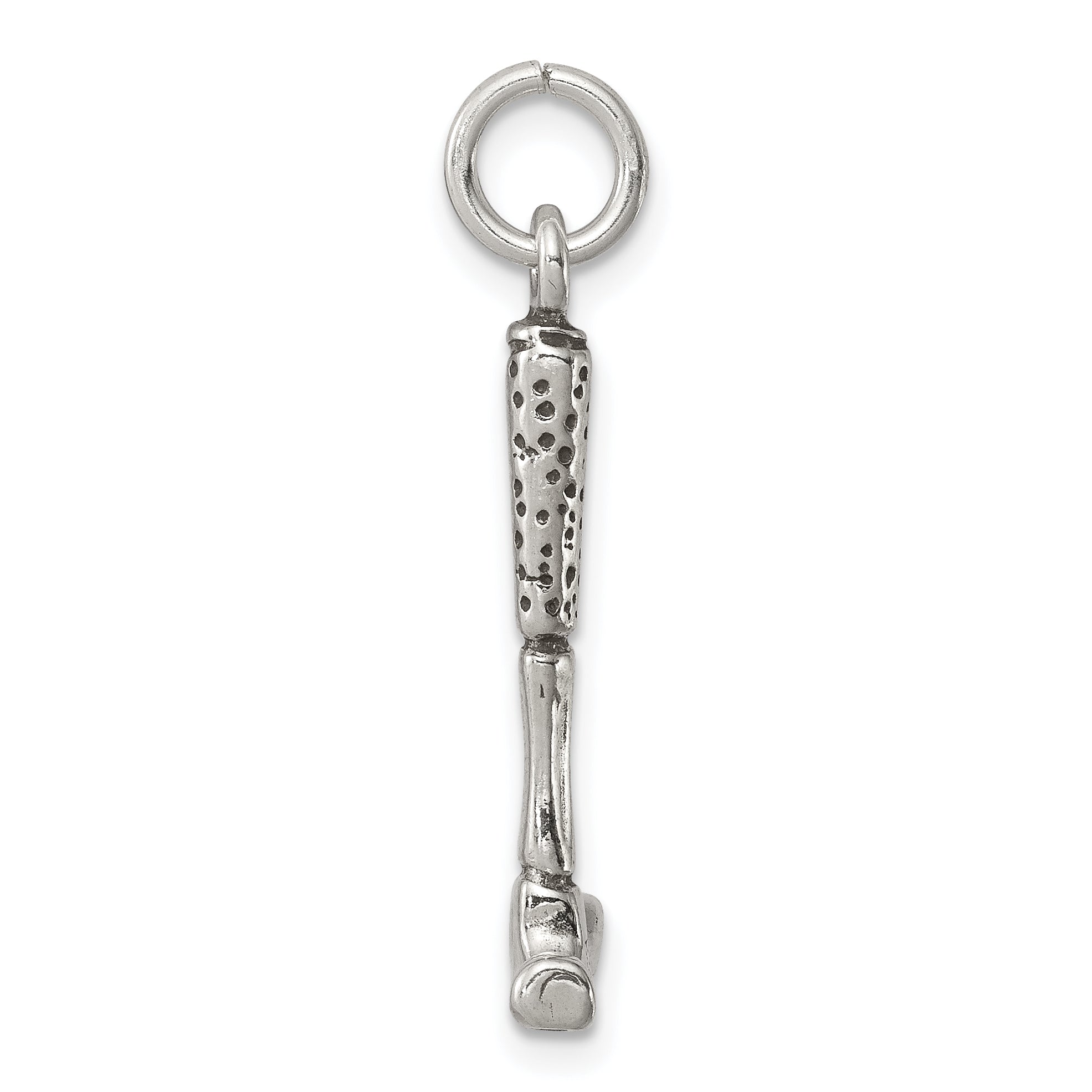 Sterling Silver 925 Hammer Charm with Antiqued Finish 3D Vintage Style