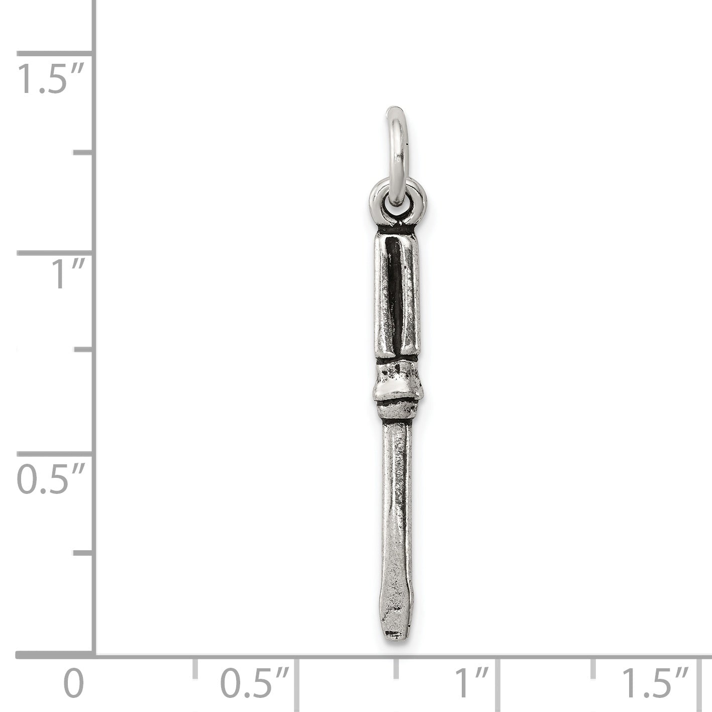 Sterling Silver 925 Antiqued Screwdriver Charm with 3D Solid Design