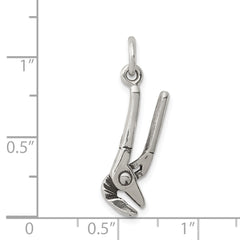 Sterling Silver 925 Antiqued Pliers Charm with 3D Design Sophia Jewelers