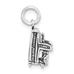 Sterling Silver 3-D Antiqued Piano Charm