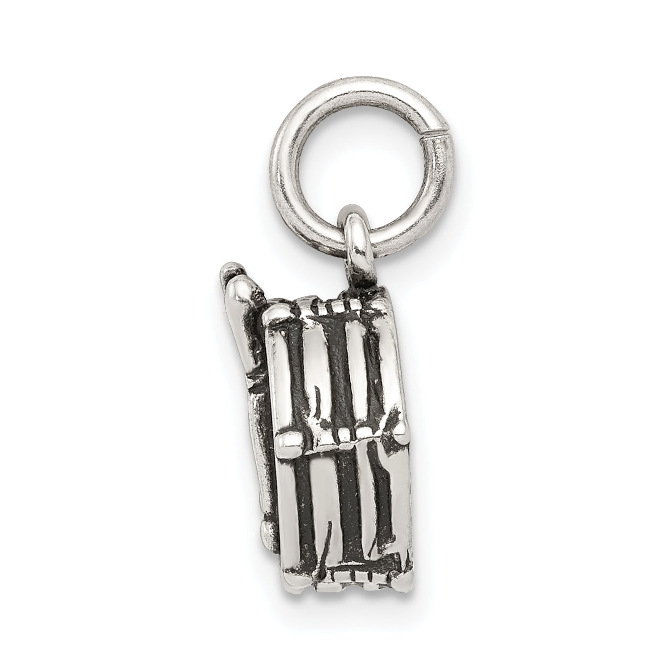 Sterling Silver Antiqued Drum Charm