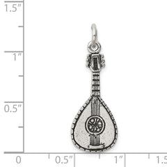 Sterling Silver Antiqued Mandolin Charm