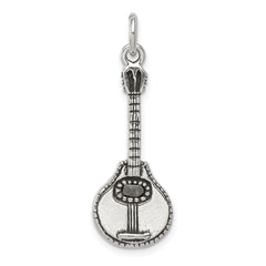 Sterling Silver Antiqued Mandolin Charm