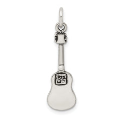 Sterling Silver Antiqued Acoustic Guitar Charm