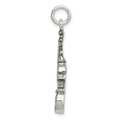 Sterling Silver Antiqued Viola Charm