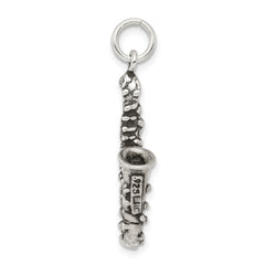 Sterling Silver Antiqued Saxophone Charm