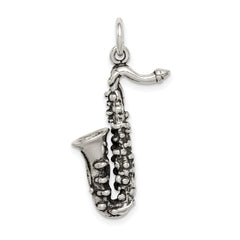 Sterling Silver Antiqued Saxophone Charm